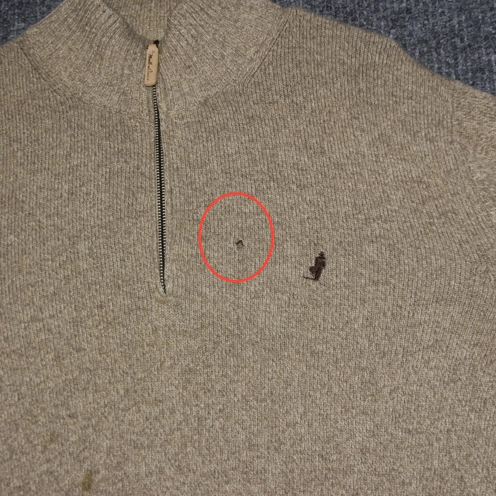 Marlboro Classics Mens Quarter Zip Sweater Tan X Large West‎ American Sportswear